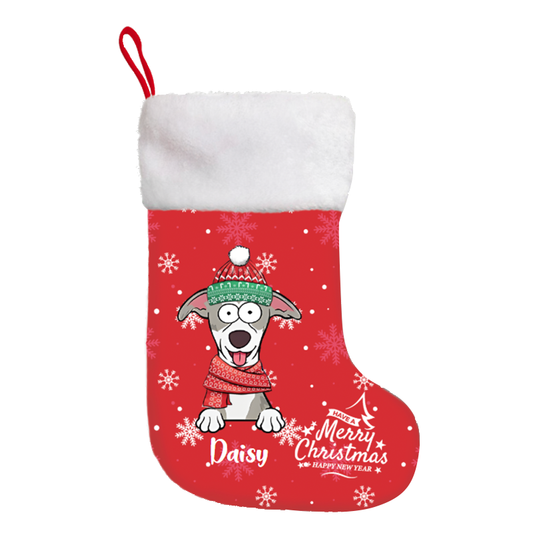 Custom Name & Pet Photo Christmas Stocking – Double-Sided Print, Soft Velvet, Personalized Holiday Gift