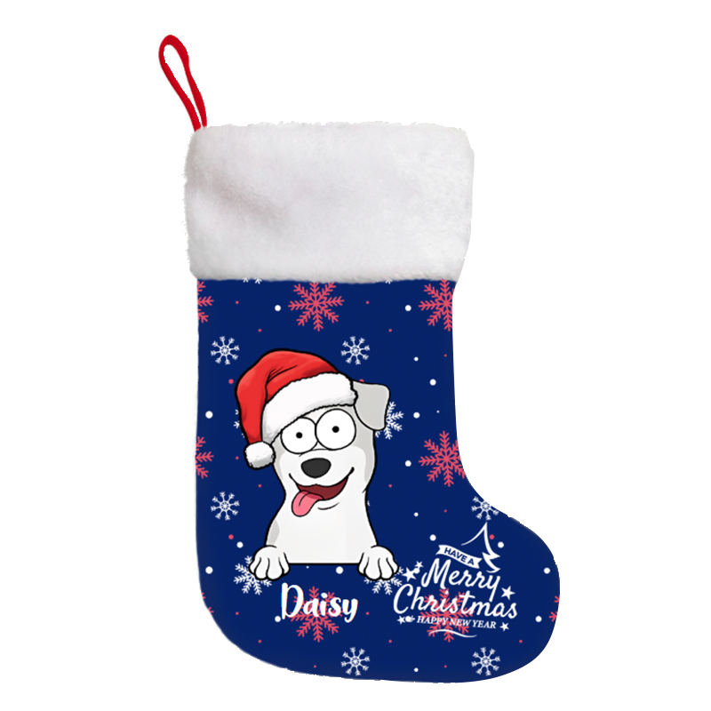 Custom Name & Pet Photo Christmas Stocking – Double-Sided Print, Soft Velvet, Personalized Holiday Gift