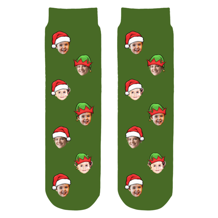 Custom Face Christmas Crew Socks – Unique Holiday Gift