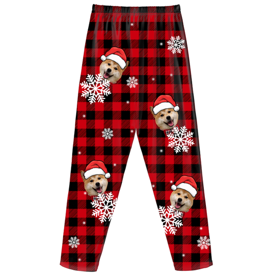Personalized Kids Christmas Pajama Pants – Custom Photo Loungewear Bottoms | Soft Milk Silk | Elastic Waist