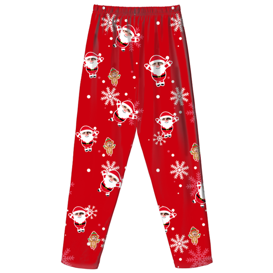 Custom Face Pajama Pants – Kids Christmas Bottoms | Personalized Character Print | Soft Milk Silk