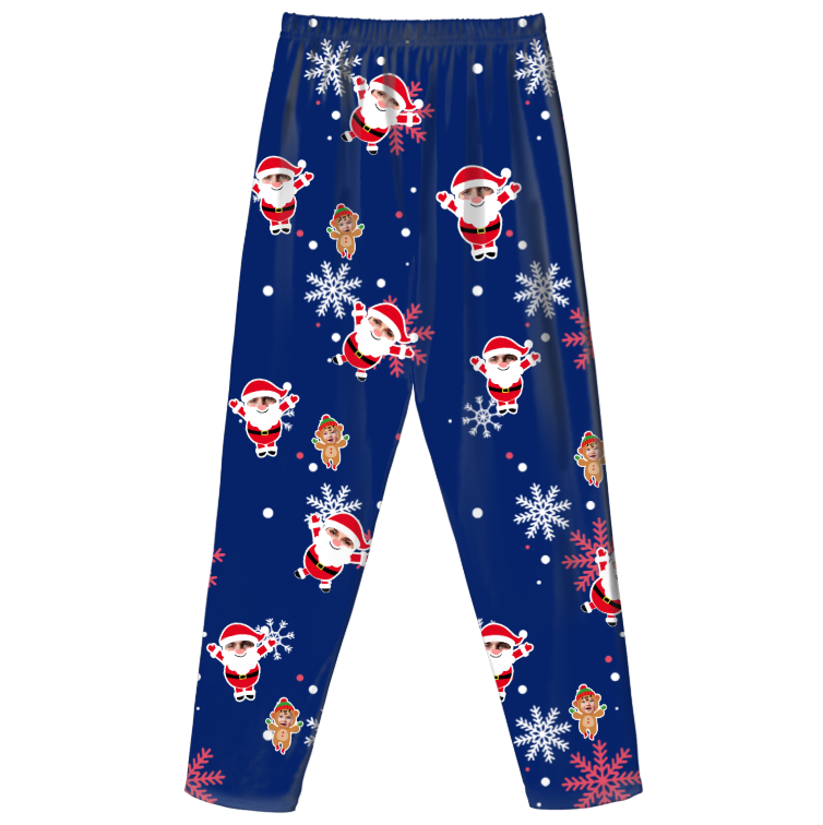 Custom Face Pajama Pants – Kids Christmas Bottoms | Personalized Character Print | Soft Milk Silk