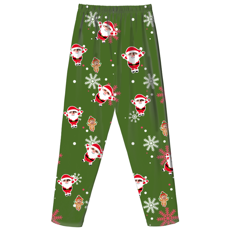 Custom Face Pajama Pants – Kids Christmas Bottoms | Personalized Character Print | Soft Milk Silk