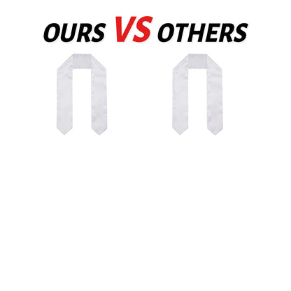 Blank White Graduation Stole 72 Inch x 5.9 Inch for Sublimation - Double Layer 260GSM Satin Graduation Sash for Heat Transfer Vinyl Embroidery - Plain DIY Unisex Adult Honor Stole for Class