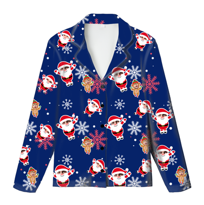 Custom Face Pajama Top – Kids Christmas Cardigan Shirt | Personalized Character Print | Soft Milk Silk