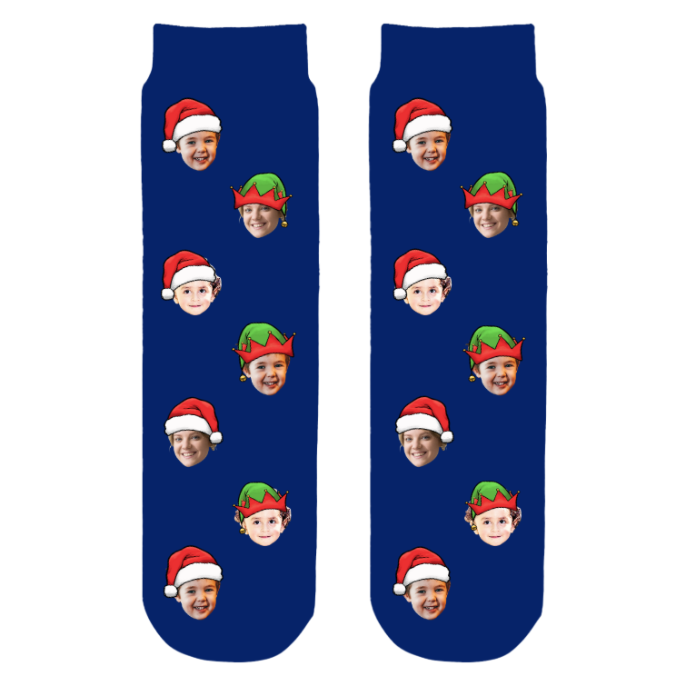 Custom Face Christmas Crew Socks – Unique Holiday Gift