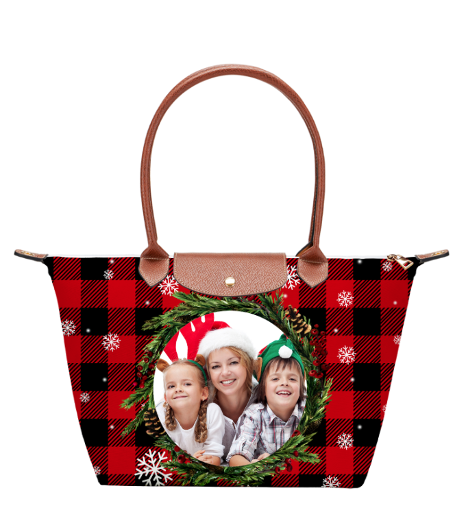Personalized Christmas Tote Bag – Custom Photo Large Dumpling Bag | Elegant Women’s Gift Packaging
