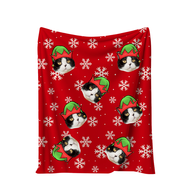 Custom Photo Fleece Blanket – Personalized Soft Throw Christmas Gift for Family & Friends