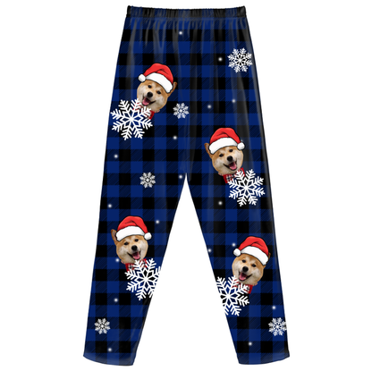 Personalized Kids Christmas Pajama Pants – Custom Photo Loungewear Bottoms | Soft Milk Silk | Elastic Waist