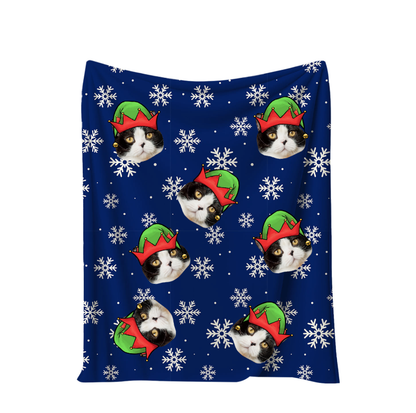 Custom Photo Fleece Blanket – Personalized Soft Throw Christmas Gift for Family & Friends
