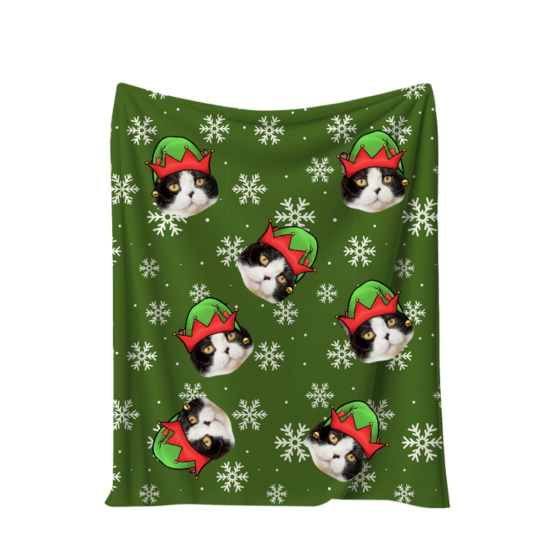 Custom Photo Fleece Blanket – Personalized Soft Throw Christmas Gift for Family & Friends