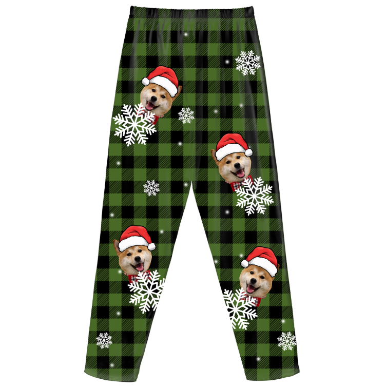 Personalized Kids Christmas Pajama Pants – Custom Photo Loungewear Bottoms | Soft Milk Silk | Elastic Waist