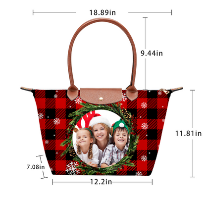 Personalized Christmas Tote Bag – Custom Photo Large Dumpling Bag | Elegant Women’s Gift Packaging
