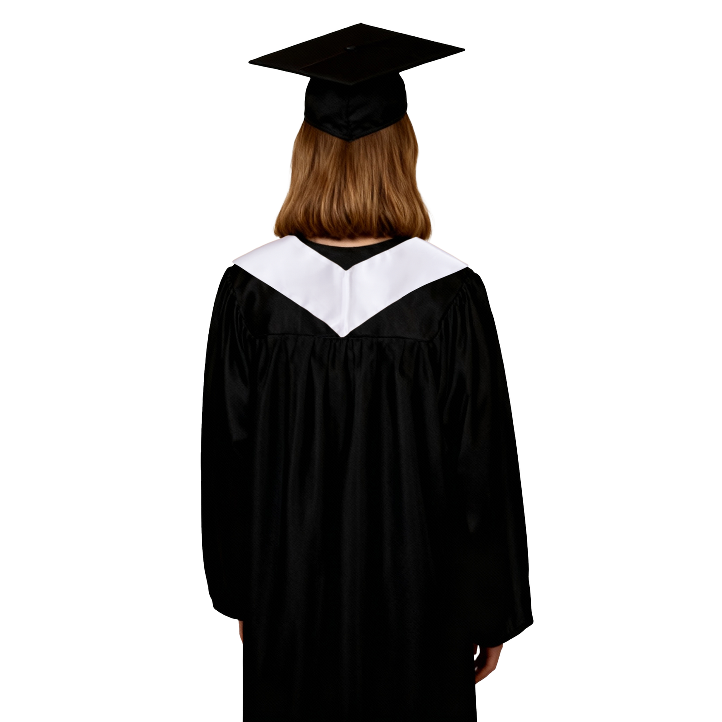 Graduation Stole White 74.8x5.9 inch - Double Layer Thick Satin Blank Sash V-Neck for DIY Heat Transfer Sublimation Custom Printing University College Ceremony