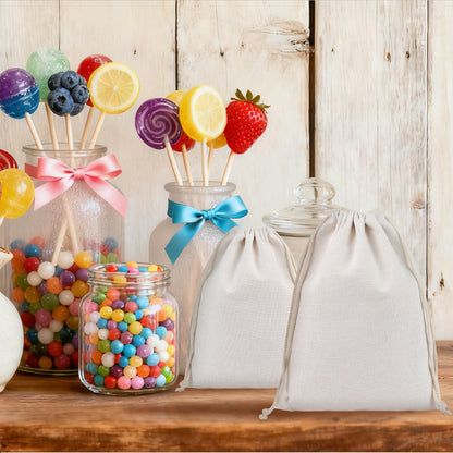 Click to see full view venoka Christmas Gift Sack Blank Linen Drawstring Bag – 19.69×27.56 Inch DIY Santa Gift Bag for Custom Embroidery, Heat Transfer, Sublimation & Painting – Reusable Xmas Packaging