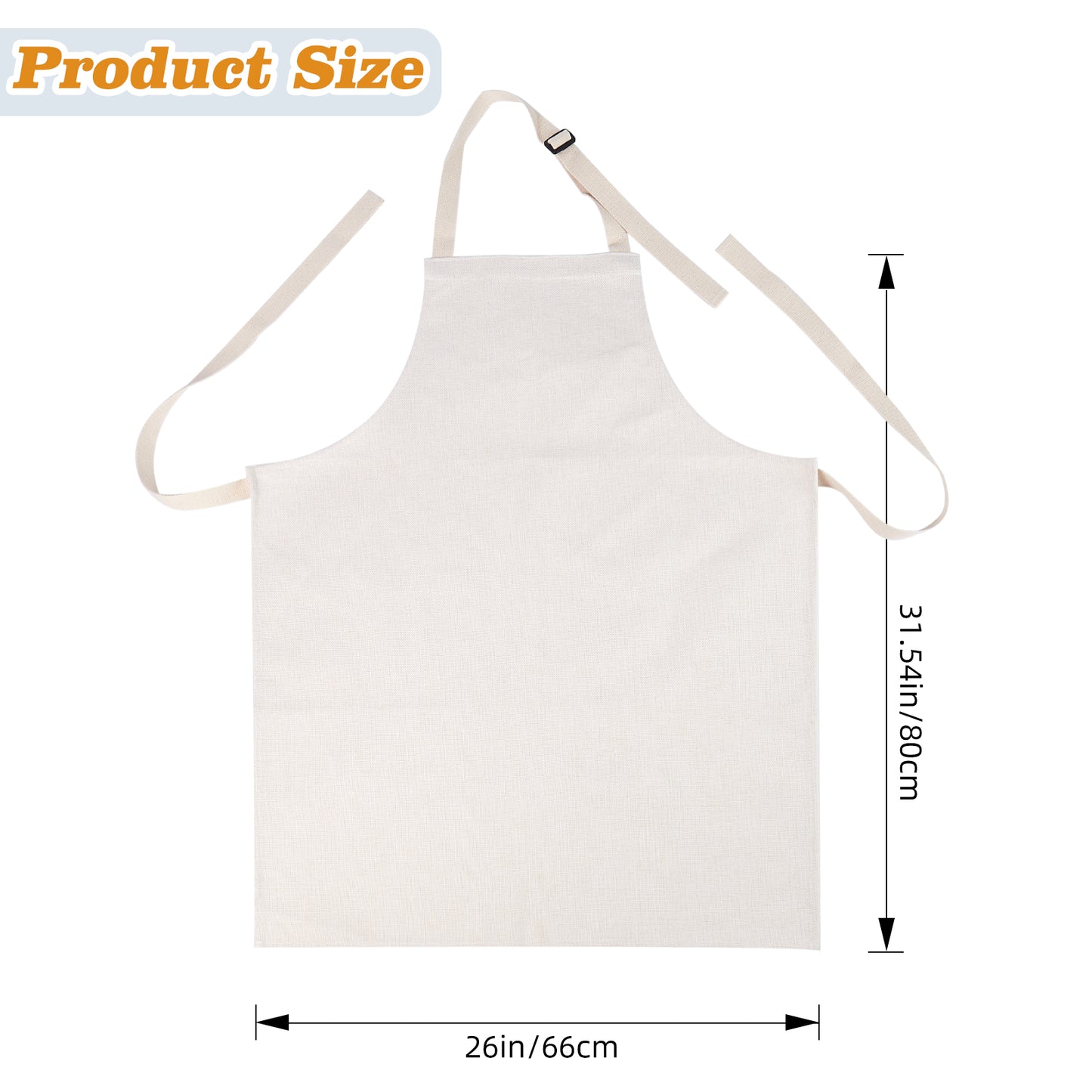 Blank Sublimation Apron for Adults 380GSM Heavy Duty Polyester Linen - Adjustable DIY Aprons for Heat Press Transfer Printing POD Business | Wholesale Bulk Craft Aprons for Embroidery Resale Projects