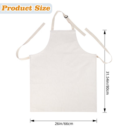 Blank Sublimation Apron for Adults 380GSM Heavy Duty Polyester Linen - Adjustable DIY Aprons for Heat Press Transfer Printing POD Business | Wholesale Bulk Craft Aprons for Embroidery Resale Projects