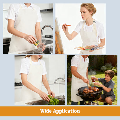 Blank Sublimation Apron for Adults 380GSM Heavy Duty Polyester Linen - Adjustable DIY Aprons for Heat Press Transfer Printing POD Business | Wholesale Bulk Craft Aprons for Embroidery Resale Projects