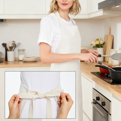Blank Sublimation Apron for Adults 380GSM Heavy Duty Polyester Linen - Adjustable DIY Aprons for Heat Press Transfer Printing POD Business | Wholesale Bulk Craft Aprons for Embroidery Resale Projects